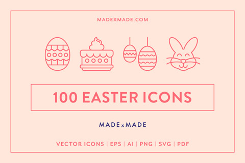 made x made icons easter cover – icons for easter eggs, religion, easter decorations, chocolate, ornaments, easter bunnies