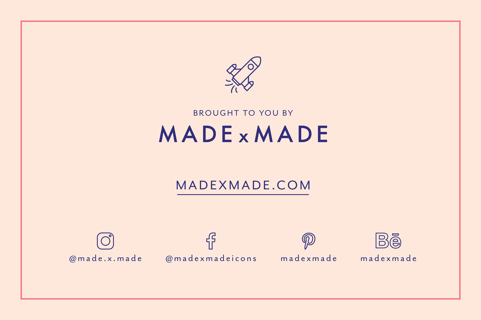 made x made icons marketing cover – consistent icons for business, advertising, commerce, media, communications, SEO, strategy - socials and contact