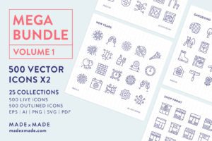 4x Mega Bundle - made x made icons mega pack vol