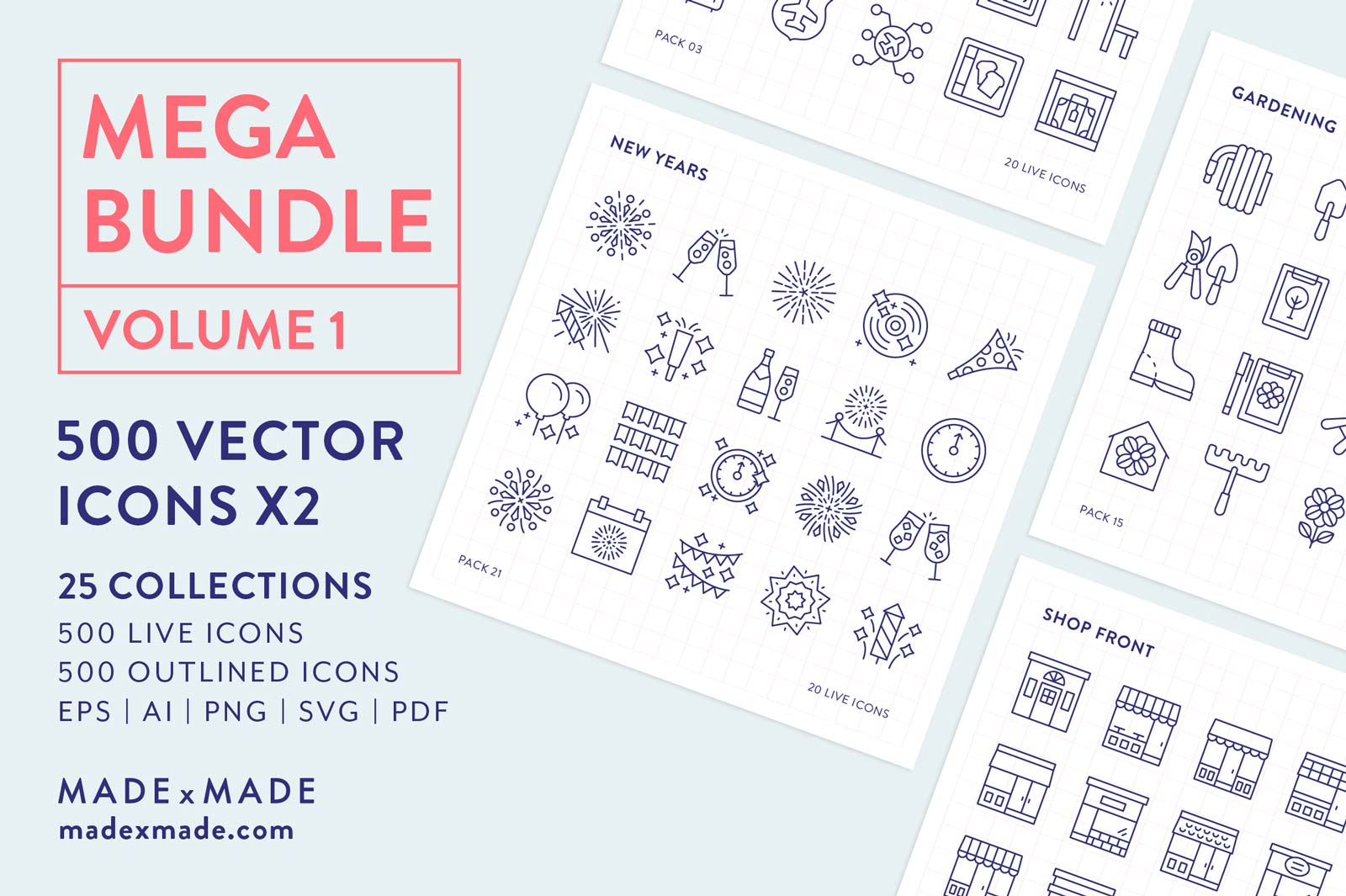 4x Mega Bundle - made x made icons mega pack vol