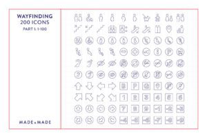 made x made icons wayfinding – icons for signage, transport, navigation, accessibility, people, public spaces, amenities - Part 1