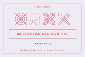 made x made icons 4x Packaging Bundle 25% Off cover – downloadable icons and symbols for packaging and labeling - food packaging