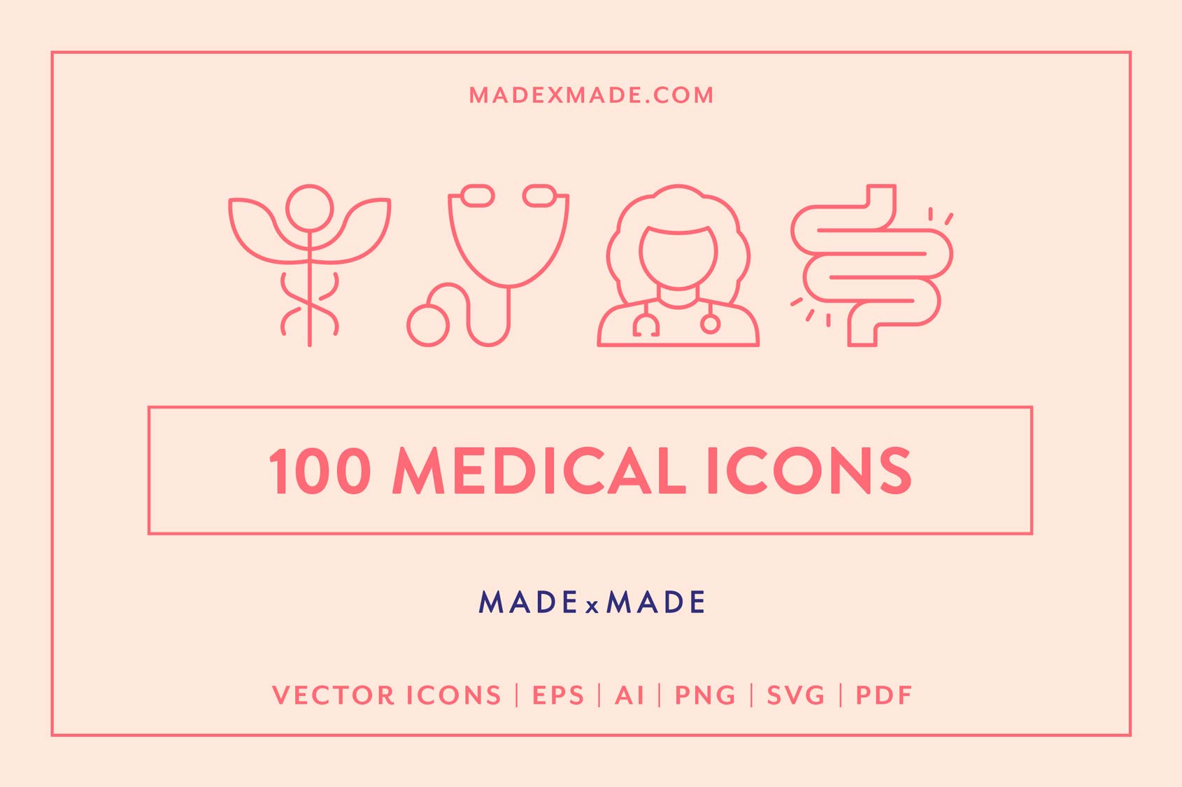 made x made icons medical cover – consistent icons for healthcare, medication, hospitals, doctors, emergency services, med-science, pandemics