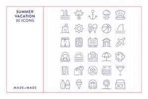 made x made icons summer vacation cover – free downloadable icons for vacations, holidays, travel, resort, beach, summer