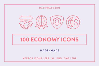 made x made icons economy cover – icons for economics, business, trade, distribution, commerce, and more