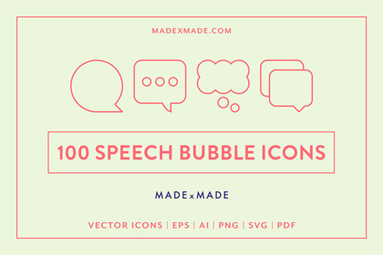 made x made icons speech bubble cover – consistent icons for communication, correspondence, talking, language, speech, dialogue